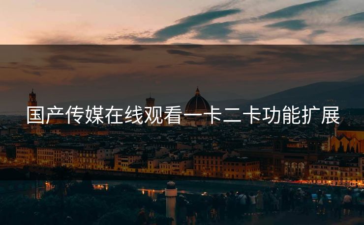 国产传媒在线观看一卡二卡功能扩展